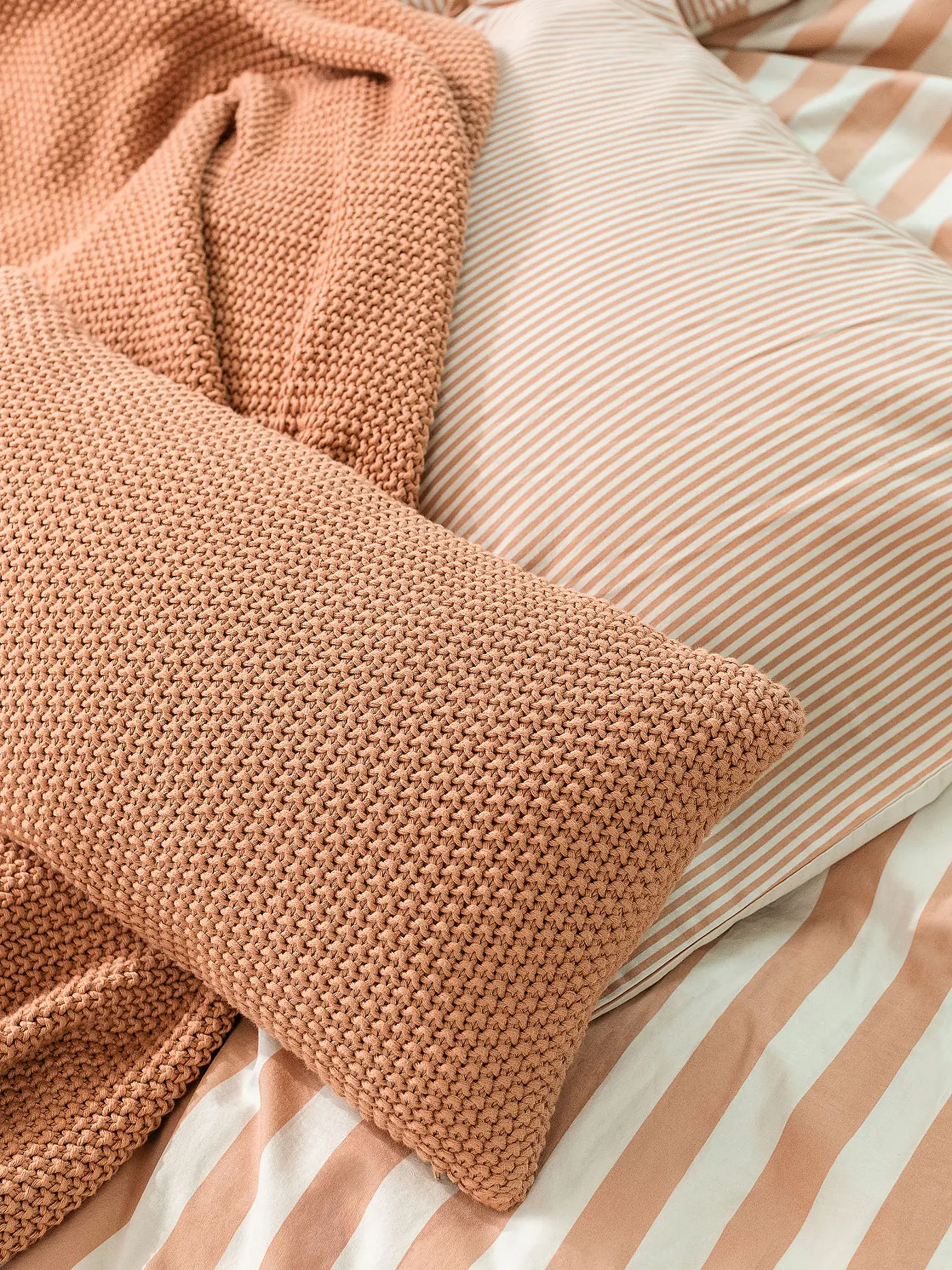 MARC O'POLO HOME | Tagesdecke - Plaid Nordic Knit Sandstone | 